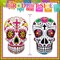 4 Pcs 24 Inch Fiesta Inflatables Sugar Skull Decor Blow up Day of The Dead Inflatable Sugar Skull for Mexican Cinco de Mayo Party Yard Outdoor Decorations
